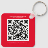 QR Code Business Monogram Logo Red Schwarz-weiß Schlüsselanhänger (Rückseite)