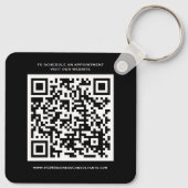 QR Code Business Monogram Logo Schwarz Weiß Schlüsselanhänger (Rückseite)