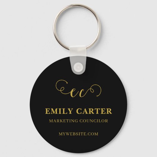 QR Code Business Name Promo Keychains Schlüsselanhänger (Vorderseite)