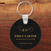 QR Code Business Name Promo Keychains Schlüsselanhänger (Vorderseite)