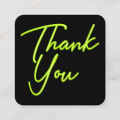 QR Code Business Neon Green Vielen Dank Quadratische Visitenkarte (Vorderseite)