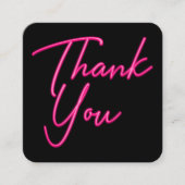 QR Code Business Neonink Pink Vielen Dank Quadratische Visitenkarte (Vorderseite)