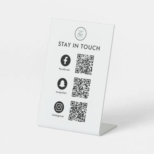 QR Code Business Pedestal Sign Sockelschild (Vorderseite)