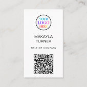QR-Code Business Professional Logo Visitenkarte (Vorderseite)