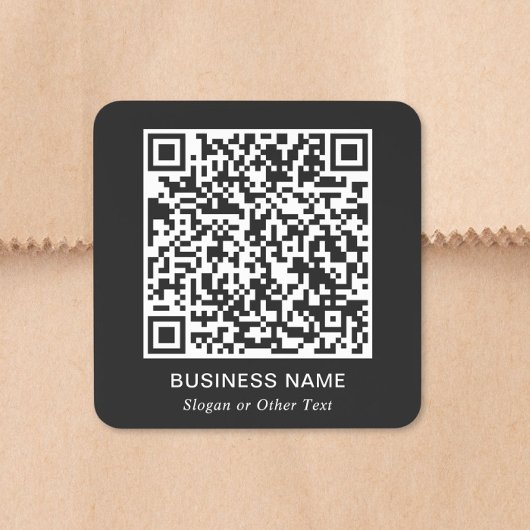 QR-Code Business Quadrat Schwarz Quadratischer Aufkleber
