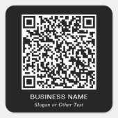 QR-Code Business Quadrat Schwarz Quadratischer Aufkleber (Vorderseite)