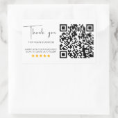 QR Code Business Review 5 Star Review Modern Rechteckiger Aufkleber (Tasche)