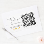 QR Code Business Review 5 Star Review Modern Rechteckiger Aufkleber (Umschlag)