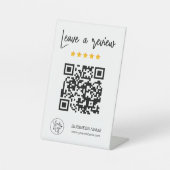 QR Code Business Review 5 Star Review Modern Sockelschild (Vorderseite)