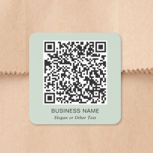 QR-Code Business Sage Grün Quadratischer Aufkleber