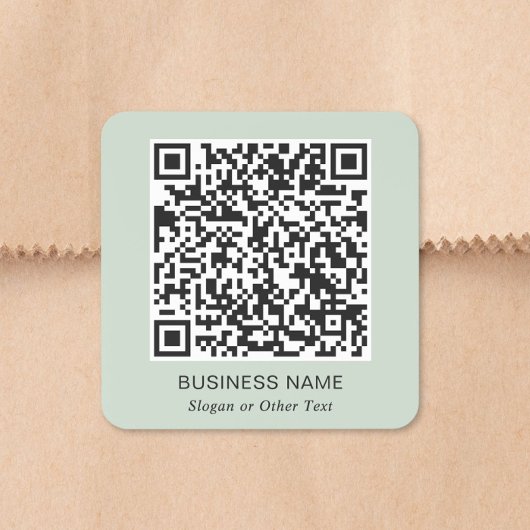 QR-Code Business Sage Grün Quadratischer Aufkleber