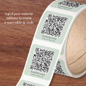 QR-Code Business Sage Grün Quadratischer Aufkleber