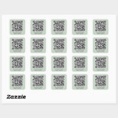 QR-Code Business Sage Grün Quadratischer Aufkleber (Blatt)