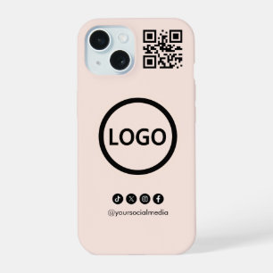 QR Code Business Social Media Blush iPhone 15 Hülle