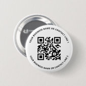 QR Code Business Template White  Button (Vorne & Hinten)