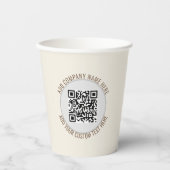 QR Code Business Unternehmen Event Party minimalis Pappbecher (Vorderseite)