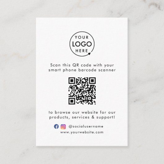 QR Code Business Website Scannen Sie Me Social Med Begleitkarte (Vorderseite)