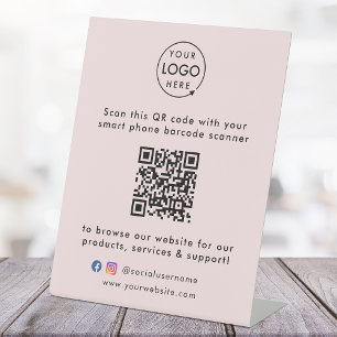 QR Code Business Website Scannen Sie Me Social Med Sockelschild