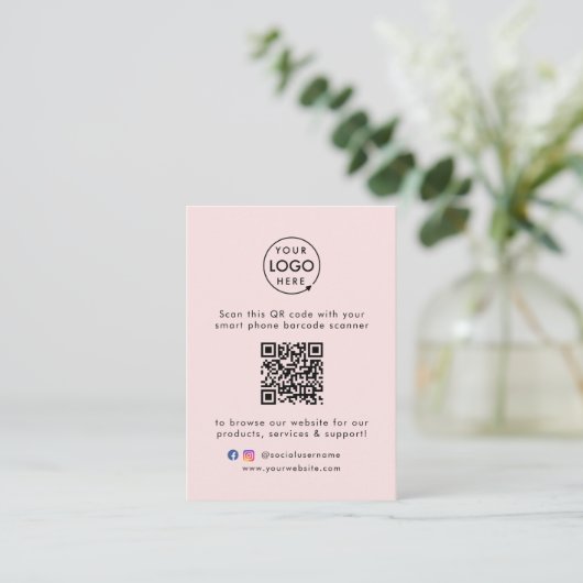 QR Code Business Website Scannen Sie Me Social Med Visitenkarte (Stehend Vorderseite)