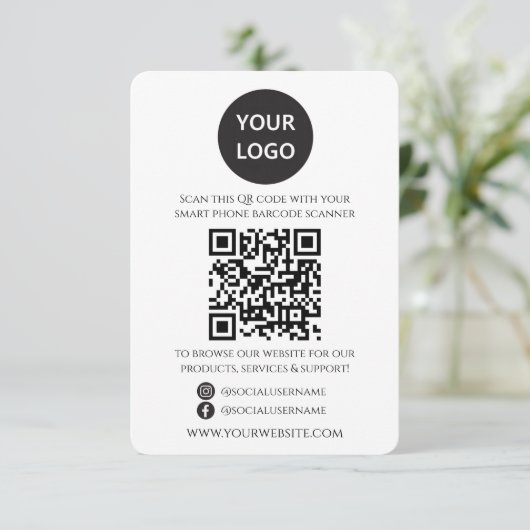 QR Code Business Website Scannen Sie Social Media Begleitkarte (Stehend Vorderseite)