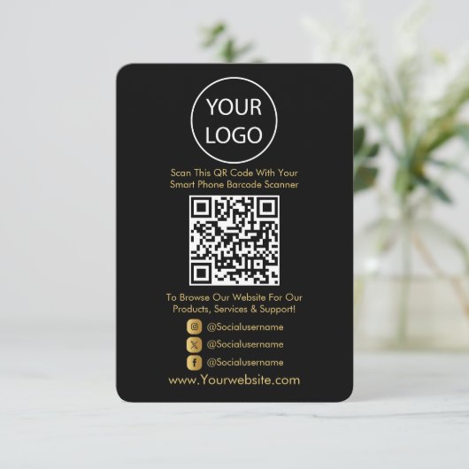 QR Code Business Website Scannen Sie Social Media Begleitkarte (Stehend Vorderseite)