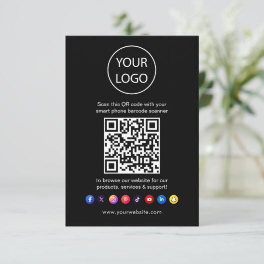 QR Code Business Website Scannen Sie Social Media Begleitkarte (Stehend Vorderseite)