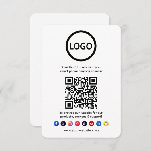 QR Code Business Website Scannen Sie Social Media Begleitkarte (Vorne/Hinten)