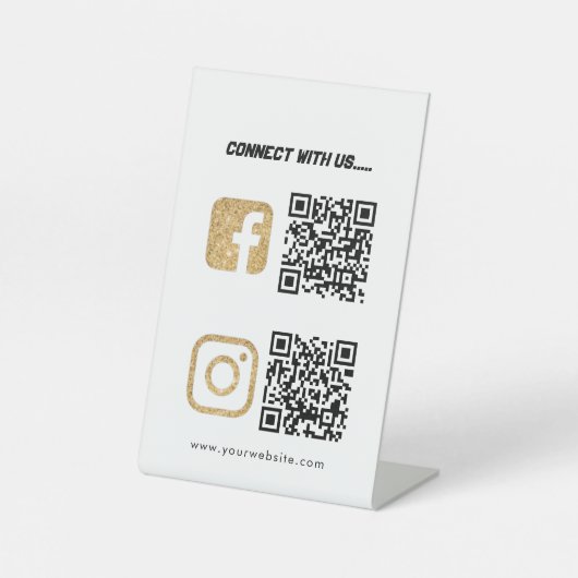 QR Code Business Website Social Media Scan Me Sockelschild (Vorderseite)