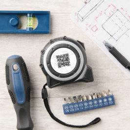 QR-Code Business Weißes Minimalistisches Geschäft Maßband