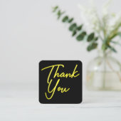 QR Code Business Yellow Vielen Dank Quadratische Visitenkarte (Stehend Vorderseite)