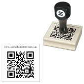 QR Code Business Your Text Moderne Minimalistisch Gummistempel (Stempel)