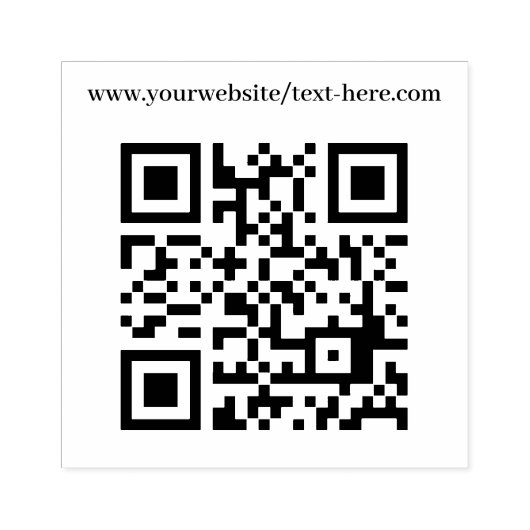 QR Code Business Your Text Moderne Minimalistisch Gummistempel (Prägung)