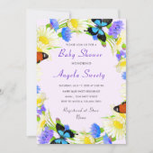 QR Code Butterfly Baby Shower Einladung Vorlage (Vorderseite)
