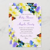 QR Code Butterfly Baby Shower Einladung Vorlage (Vorne/Hinten)