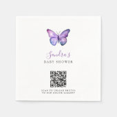 QR Code Butterfly Babydusche Share Fotos Serviette (Vorderseite)