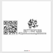 QR Code Butterfys Business Name Car Decal Aufkleber (Blatt)