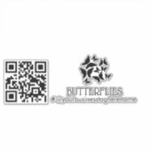 QR Code Butterfys Business Name Car Decal Aufkleber (Vorderseite)