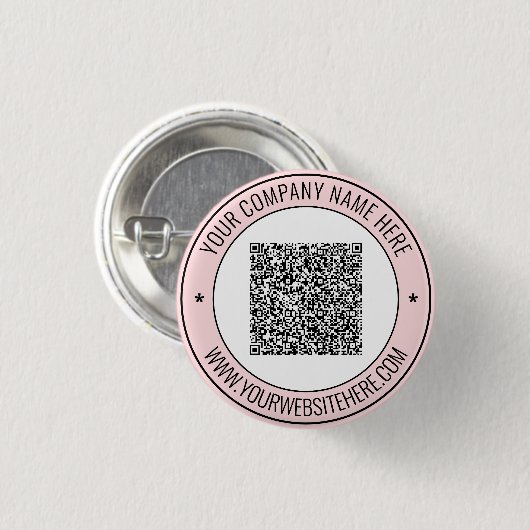 QR-Code-Button mit benutzerdefiniertem Text und Fa Button (Vorne & Hinten)