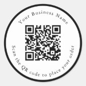 QR-Code-Café/Geschäftsticker Runder Aufkleber (Vorderseite)