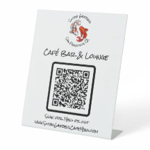QR Code Café Menü Yin Yang Koi Fish Business-Logo