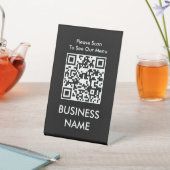 QR Code Cafe Modernes Big Print Menü Black Sockelschild (In SItu)