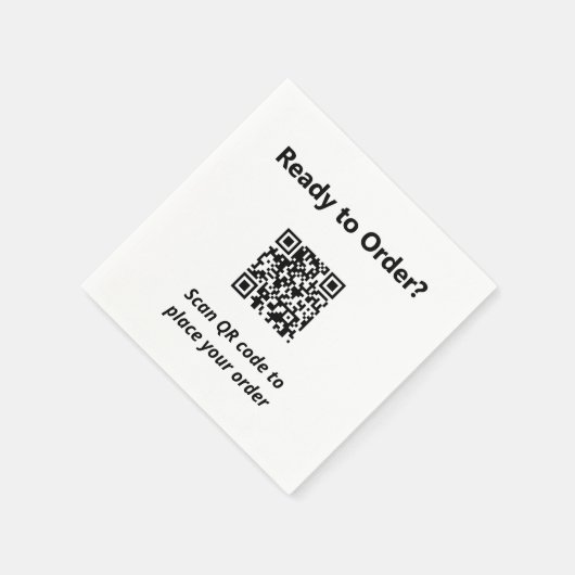 QR Code Cafe Napkin Serviette (Ecke)