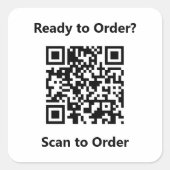 QR Code Cafe Quadratischer Aufkleber (Vorderseite)