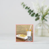 QR Code Calculator Pink Tutor Math Teacher Quadratische Visitenkarte (Stehend Vorderseite)