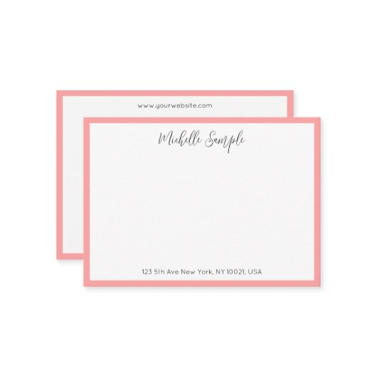 QR Code Calligraphy Script Name Modern Template Mitteilungskarte (Vorderseite/Rückseite Beispiel)