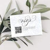 QR Code Calligraphy Wedding RSVP Response Card Karte