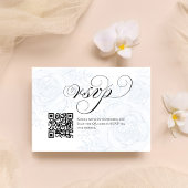 QR Code Calligraphy Wedding RSVP Response Card Karte