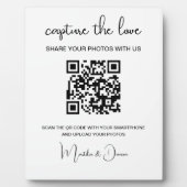 QR Code Capture the Liebe Wedding Foto Album Fotoplatte (Vorderseite)