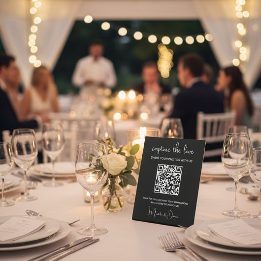 QR Code Capture the Liebe Wedding Foto Album Sockelschild