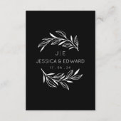 QR Code Capture Wedding Fotos Black Chic Moderne (Rückseite)